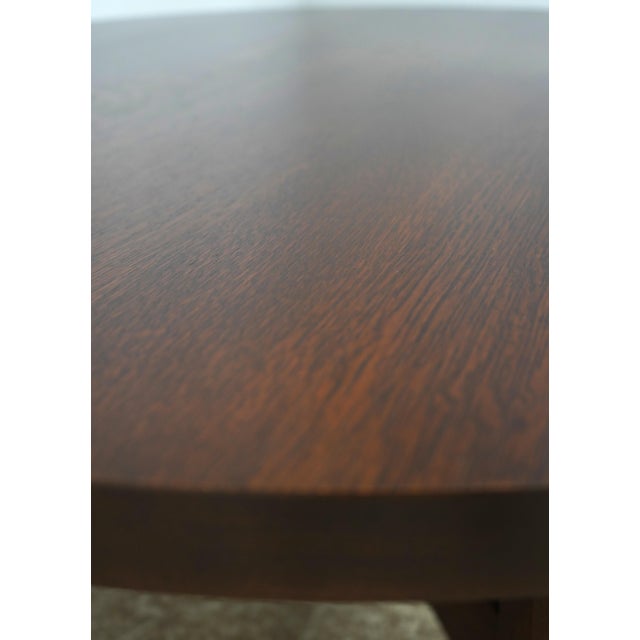 Wood Stickley Round Mission Oak Cocktail Table For Sale - Image 7 of 14