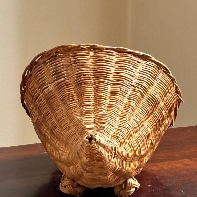 Late 20th Century Small Mid-20th Century Cornucopia Basket W/ Footed Base For Sale - Image 5 of 8