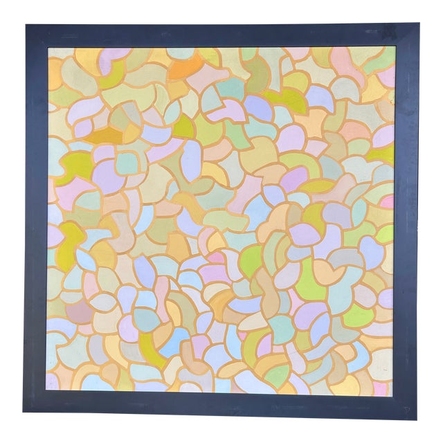 Vintage 1980s New York School Geometric Abstract Painting Large Patricia Sloane For Sale