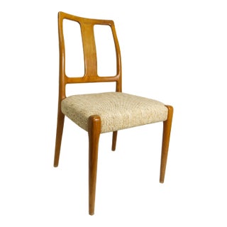 Danish Modern D-Scan Chair in Walnut and Tweed For Sale