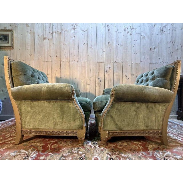 Louis XVI Armchairs in Gilded Wood, Set of 2 For Sale - Image 6 of 8