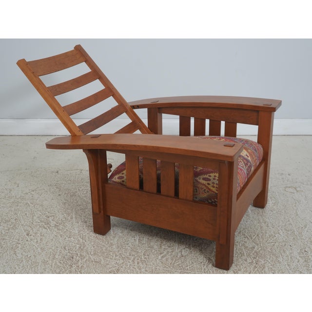 Stickley Mission Cherry Morris Chair & Ottoman For Sale - Image 9 of 17