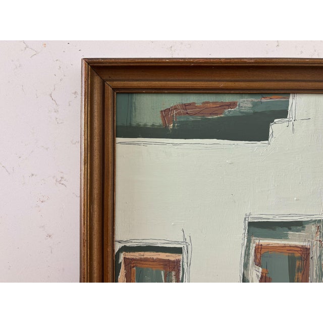 2020s “Cabin Fern" Green Abstract Art in Antique Frame, Transitional Living Room Art by JTS For Sale - Image 5 of 8
