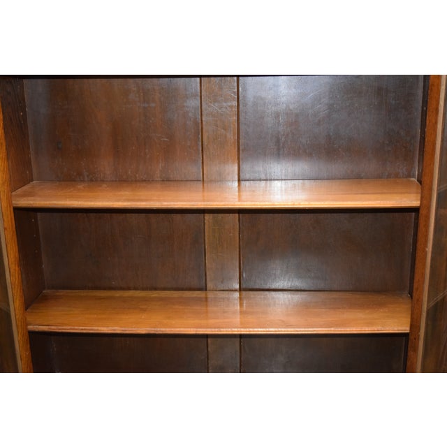 Vintage Victorian Bookcase With Leaded Glass Doors For Sale - Image 9 of 10