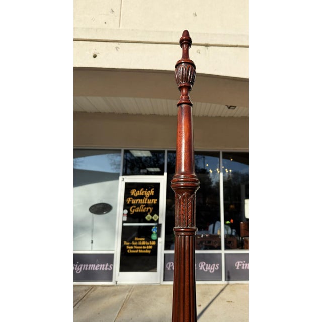 Wood Late 20th Century Councill Solid Mahogany Queen Size Bed Frame For Sale - Image 7 of 14