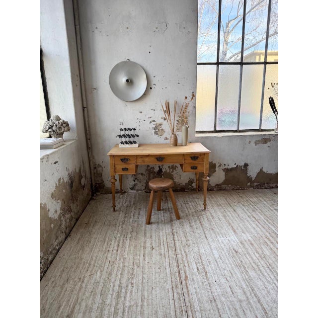 Desk in Light Walnut with Pine Top, 1900s For Sale - Image 3 of 18