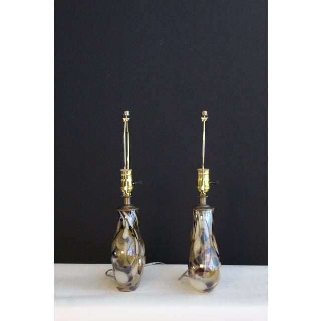 Mid 20th Century Petite Seguso Style Lamps - a Pair For Sale - Image 12 of 16