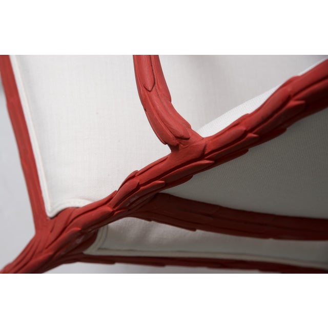 Pair Faux Bois Painted Upholstered Chairs For Sale - Image 11 of 12