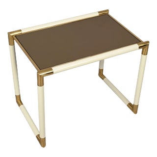 Italian Brass and Mirrored Glass Coffee Table by Tommaso Barbi, 1970s For Sale