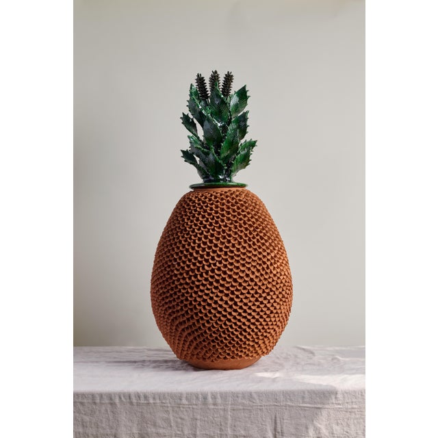 2020s Sculptural Mexican Clay Pineapple For Sale - Image 5 of 9