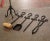 Black Vintage French Gothic Wrought Iron Five-Piece Fireplace Tool Set on Stand For Sale - Image 8 of 10