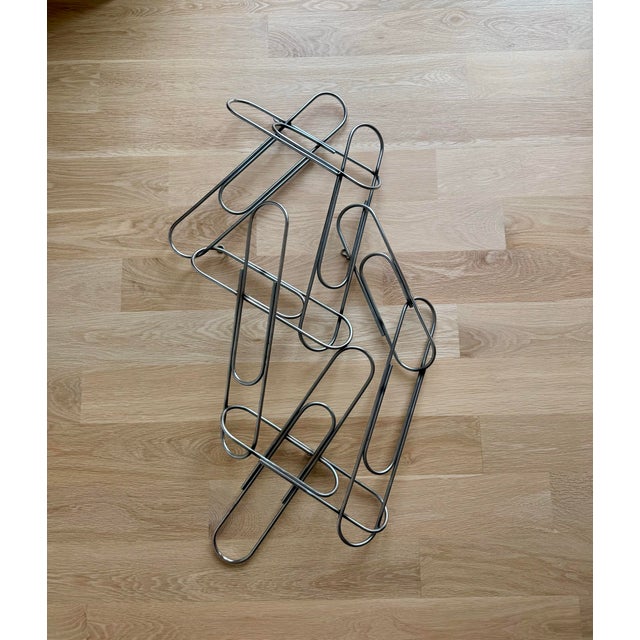 Signed C. Jeré Giant Chrome Paper Clip Wall Sculpture, © 2002, Pop Art Postmodern Wall Art For Sale In Chicago - Image 6 of 11