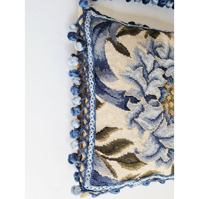 Aubusson Style Chrysanthemum Needlepoint Pillows-a Pair For Sale - Image 10 of 12