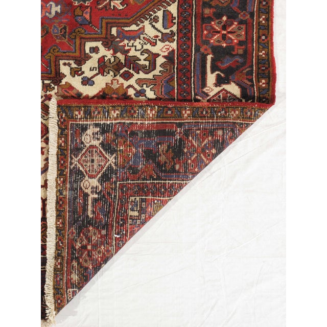 Vintage Hand-Knotted Persian Heriz Rug 8'3" X 11'3" For Sale In Washington DC - Image 6 of 6