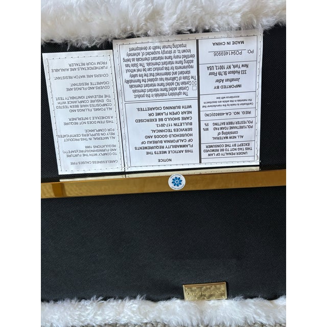 Jonathan Adler Modern Goldfinger Brass & Faux Fur Ottoman / Stool For Sale In Aspen - Image 6 of 7