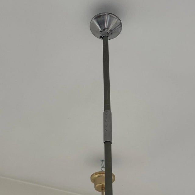 Silver Modernist 9-Light Scenographic Chandelier in Glass and Steel, 1970s For Sale - Image 8 of 10