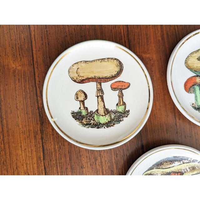 Small Ceramic Coasters with Mushrooms by Bucciarelli, Milano, 1950s, Set of 7 For Sale - Image 6 of 11