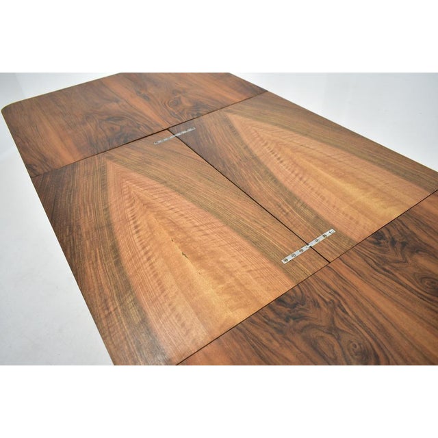 Czechoslovakian Extendable Dining Table in Walnut by Jindrich Halabala, 1940s For Sale - Image 12 of 18