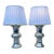 Bull Nose Cylinder Mercury Glass Table Lamps - a Pair For Sale