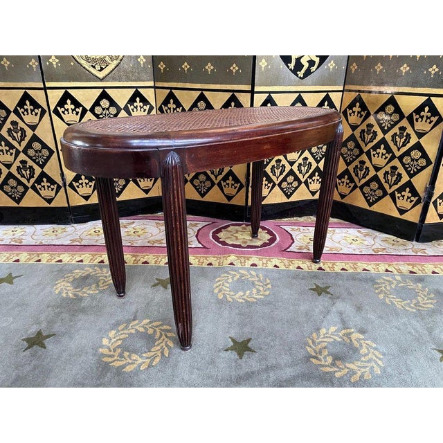 Art Deco Piano Bench in Cane For Sale - Image 4 of 6