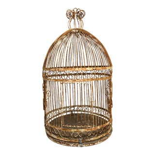 Vintage Large Iron Bird Cage For Sale