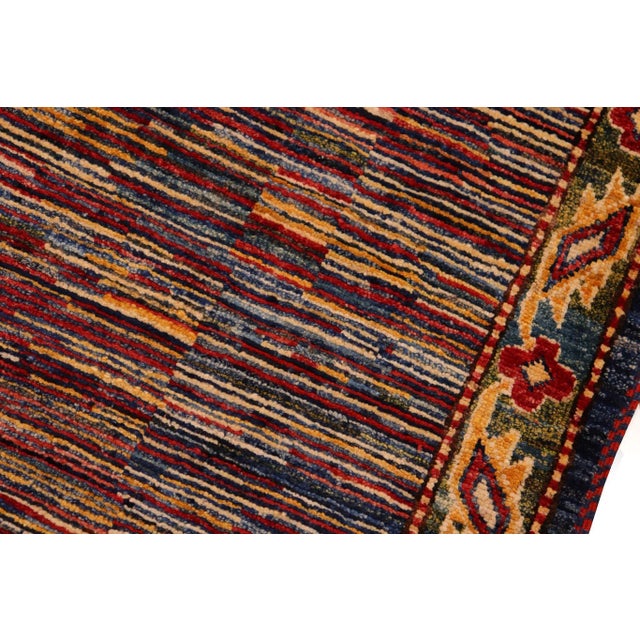 1980s 1980s Boheiman Gabbeh Blue/Red Wool Rug - 8'1" X 9'10" For Sale In New York - Image 6 of 10