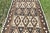 1980s Hand Knotted Oushak Kilim Striped Diamond Line Design Turkish Kilim Rug For Sale In Sacramento - Image 6 of 9