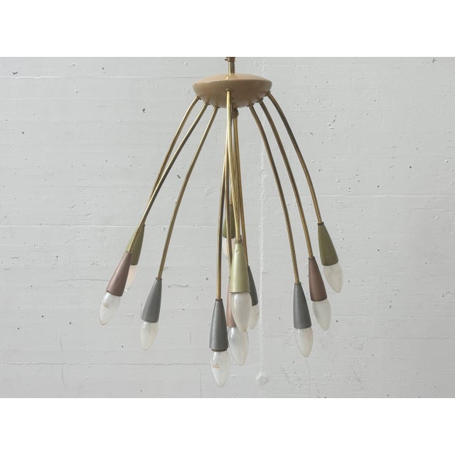 Metal Vintage Sputnik Spider Lamp, 1950s For Sale - Image 7 of 13
