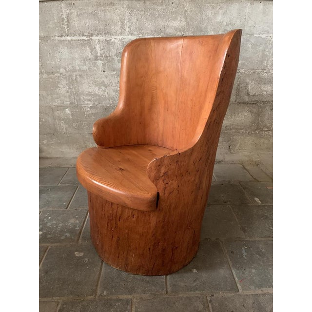 Wood Swedish Pine Log Stump Chair Kubbstol 1970s, 1960s For Sale - Image 7 of 17