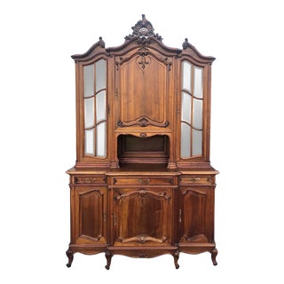 Haentges Fres of Paris Walnut Hutch For Sale