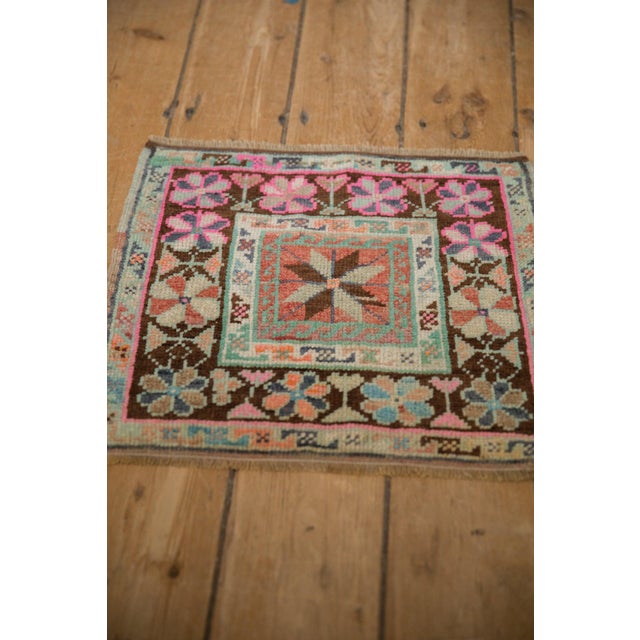 Traditional Vintage Distressed Oushak Square Rug Mat - 1'7" x 1'6" For Sale - Image 3 of 7