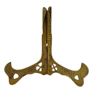 Vintage Brass Engraved Art or Picture Easel For Sale