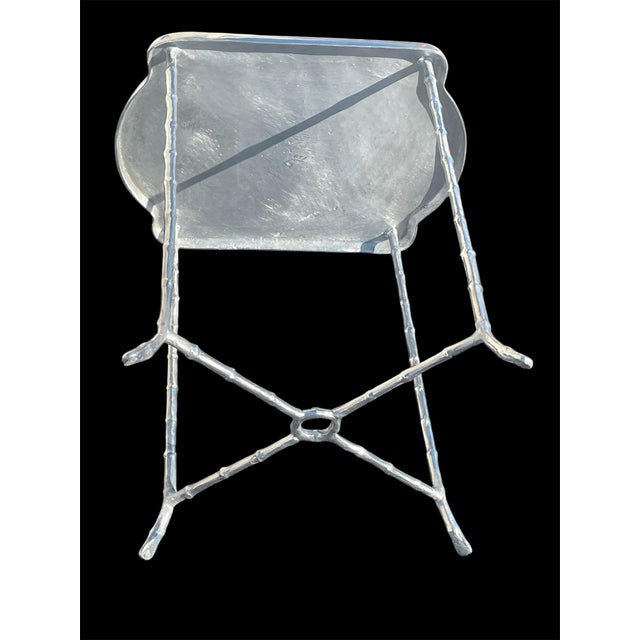 1980s 1980s Maison Bacques Style Chinoiserie Faux Bamboo Side Table For Sale - Image 5 of 8