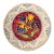 Vintage Hand-Painted Mediterranean Style Terracotta Ceramic Wall Plate – Bird & Tulip Motif For Sale