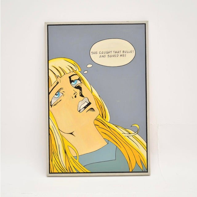 Comic Strip Triptych of Black Widow, 1970, Oil Painting on Canvases, Set of 3 For Sale - Image 7 of 14