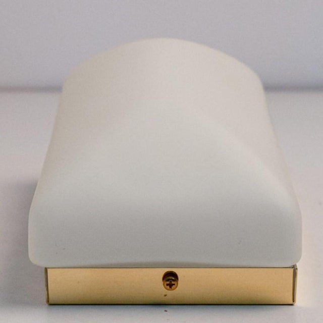 White Rectangle Opaque Glass Wall Lights from Glashütte Limburg, 1970s For Sale - Image 6 of 11