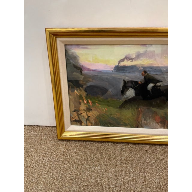 Soicher Marin - Alan Kingsbury La Vie De Swann Giclee Framed. Gold frame, person riding horse, landscape. Original Retail...