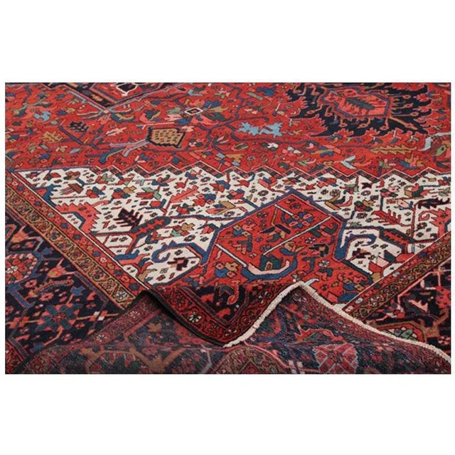 Persian Antique Persian Heriz Area Rug 12’0″ X 15’4″ For Sale - Image 3 of 6