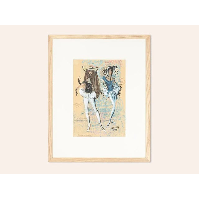 Figurine, State Opera Munich, Gouache on Paper, Framed For Sale - Image 12 of 12