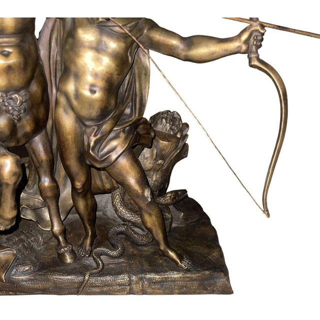 19th Century Bronze Sculpture “The Education of Achilles by the Centaur Chiron” After F. Rude For Sale - Image 9 of 11