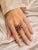 Art Deco Late 20th Century 14K Pink Rose Gold Amethyst Onyx Diamond Cocktail Ring, Size 7 For Sale - Image 3 of 3