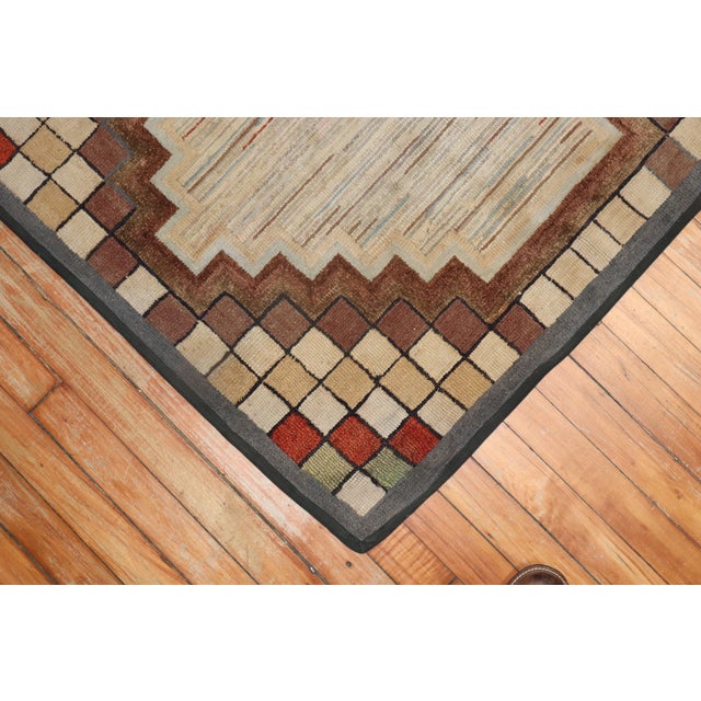 Mid 20th Century Tribal American Hooked Rug For Sale - Image 11 of 18
