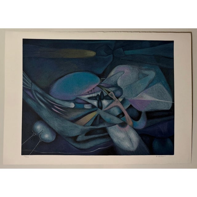 Printmaking Materials Rafael Soriano, Large Cuban Master Lithograph Abstract Biomorphic Serigraph Print Rafael Soriano, c.1990 For Sale - Image 7 of 9
