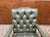 English Chesterfield Green Desk Chair For Sale - Image 5 of 8