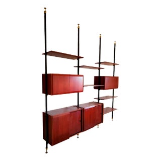 Swedish Teak and Brass Terra Library, 1960s For Sale