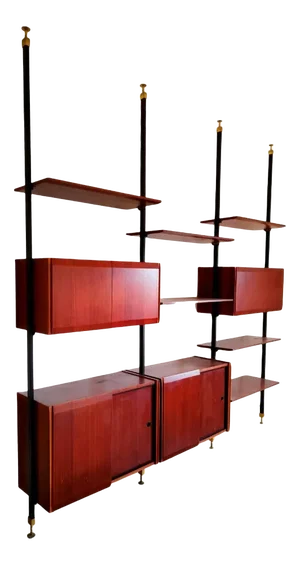 Swedish Teak and Brass Terra Library, 1960s