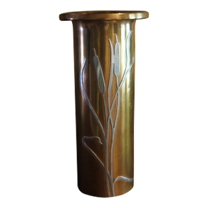 1915 Heintz Copper and Sterling Silver Overlay Vase
