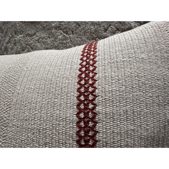 Textile Zak + Fox Embroidered Baratillo Red Pillow With Down Insert For Sale - Image 7 of 8