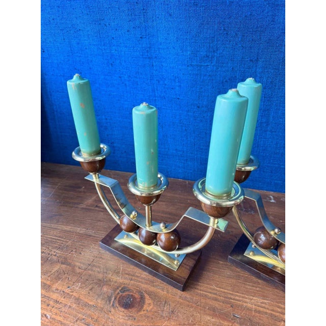 Minimalist Art Deco Candlesticks, 1930s, Set of 2 For Sale - Image 6 of 12