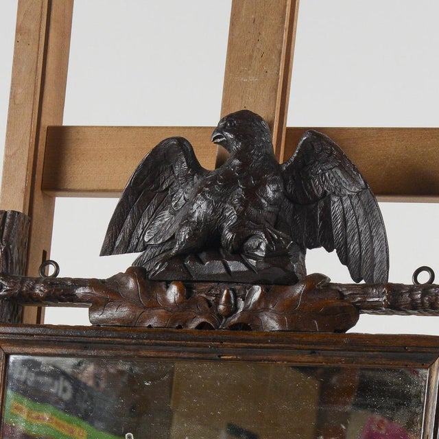Wood 20th Century Mirror in Wood Carved with Eagle and Oak Leaves, Italy For Sale - Image 7 of 9